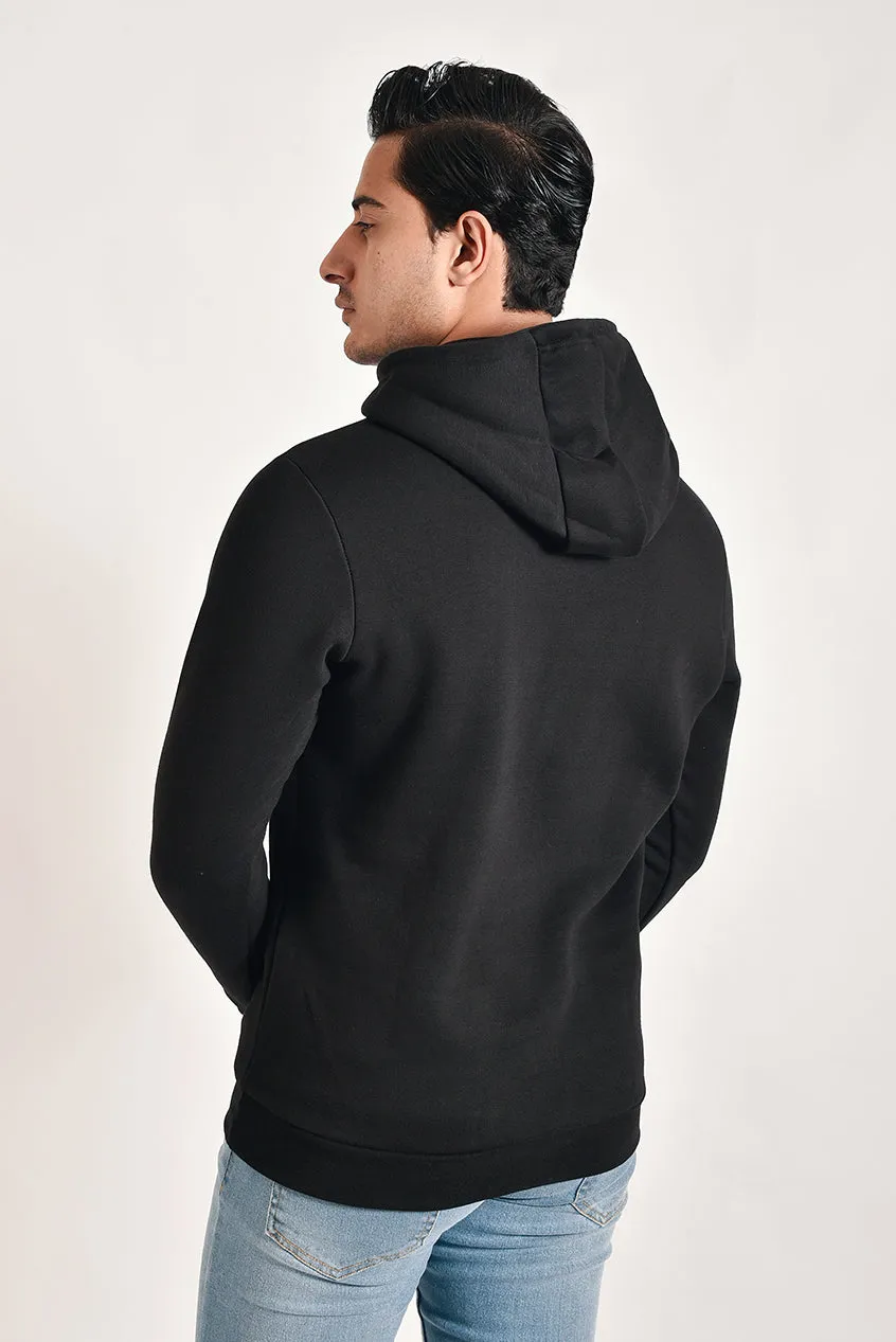 Black Printed Hoodie