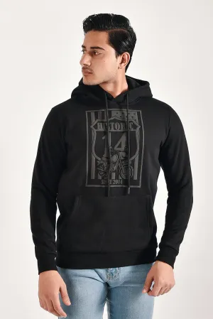 Black Printed Hoodie