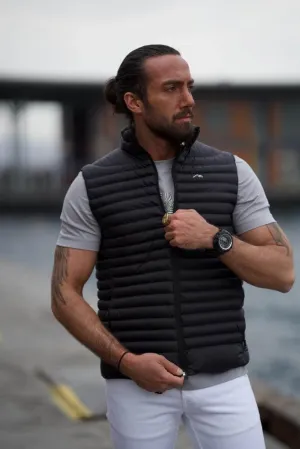 Black Puffer Down Vest