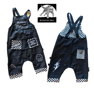 Black Punk Kids Overalls Unisex Style Kids Street Style