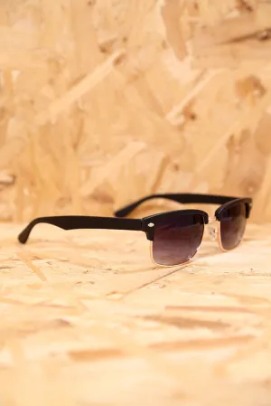 Black Rectangle Clubmaster Sunglasses