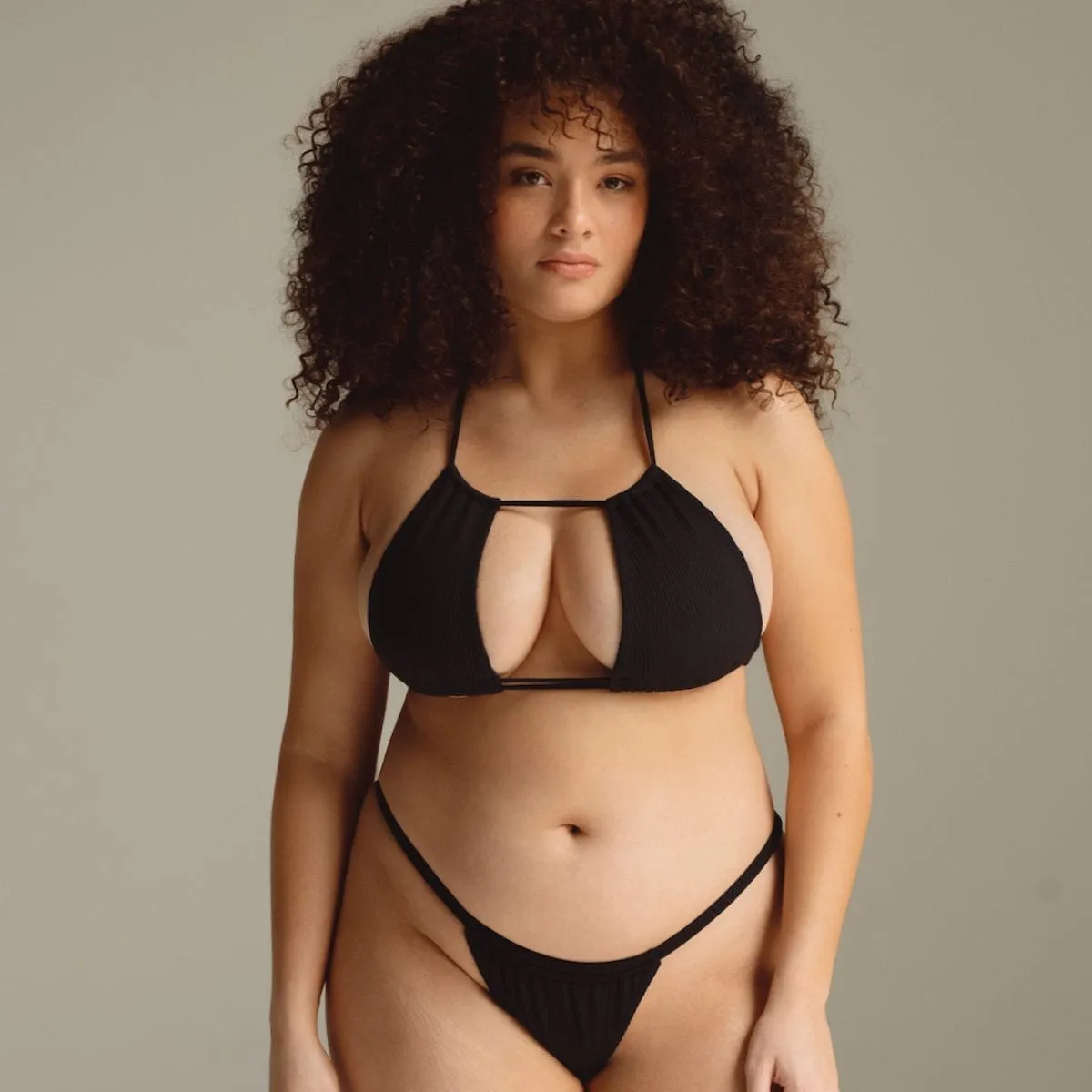 Black Rib Brasil Bikini Top