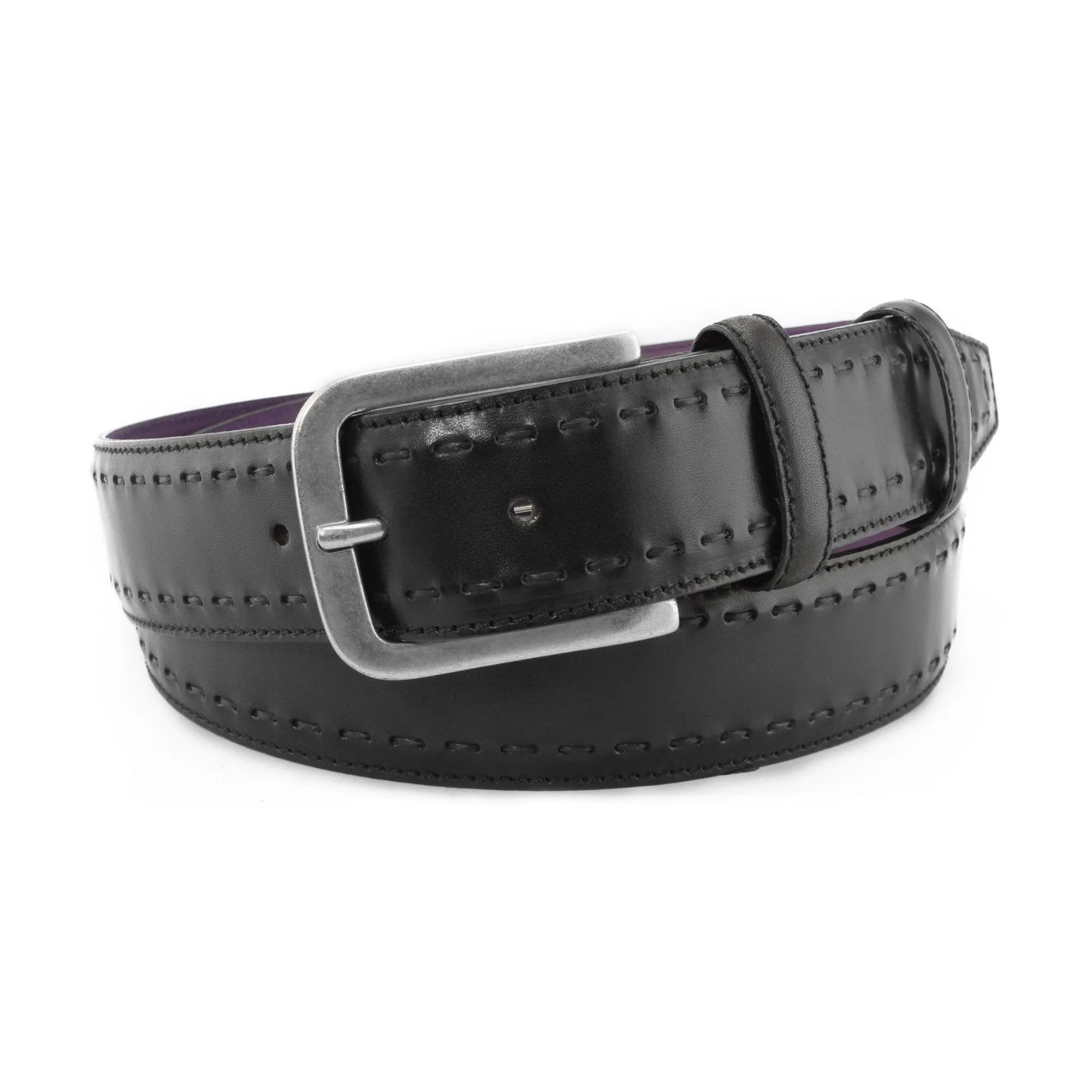 Black Saddle Stitched belt