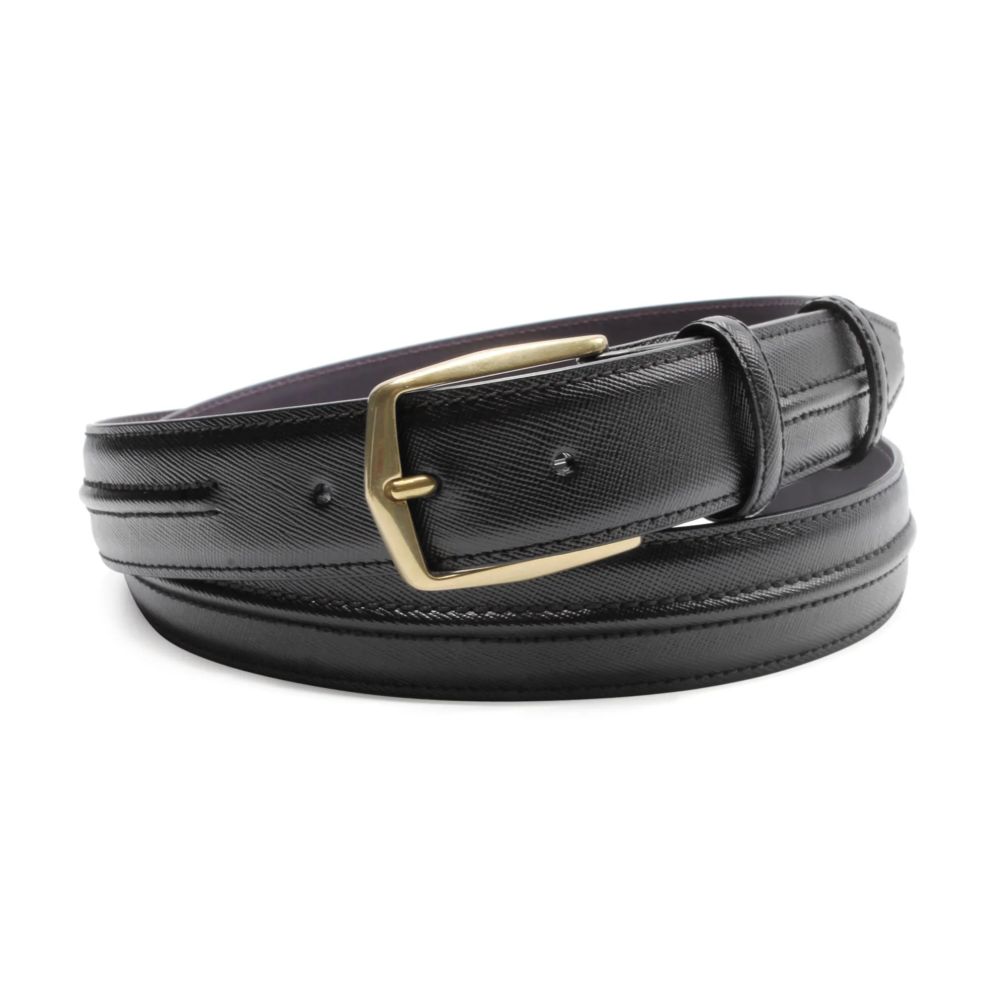 Black Saffiano 'Flynn' Belt