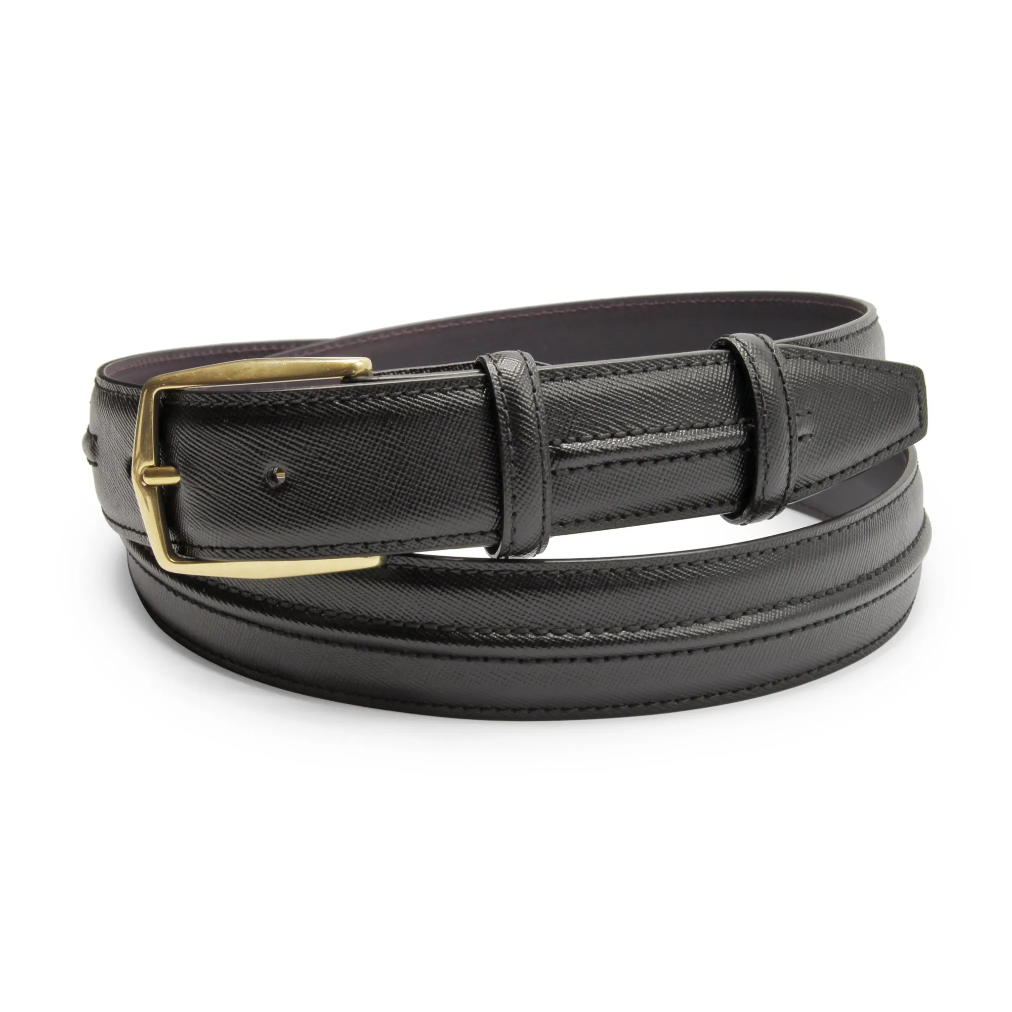 Black Saffiano 'Flynn' Belt