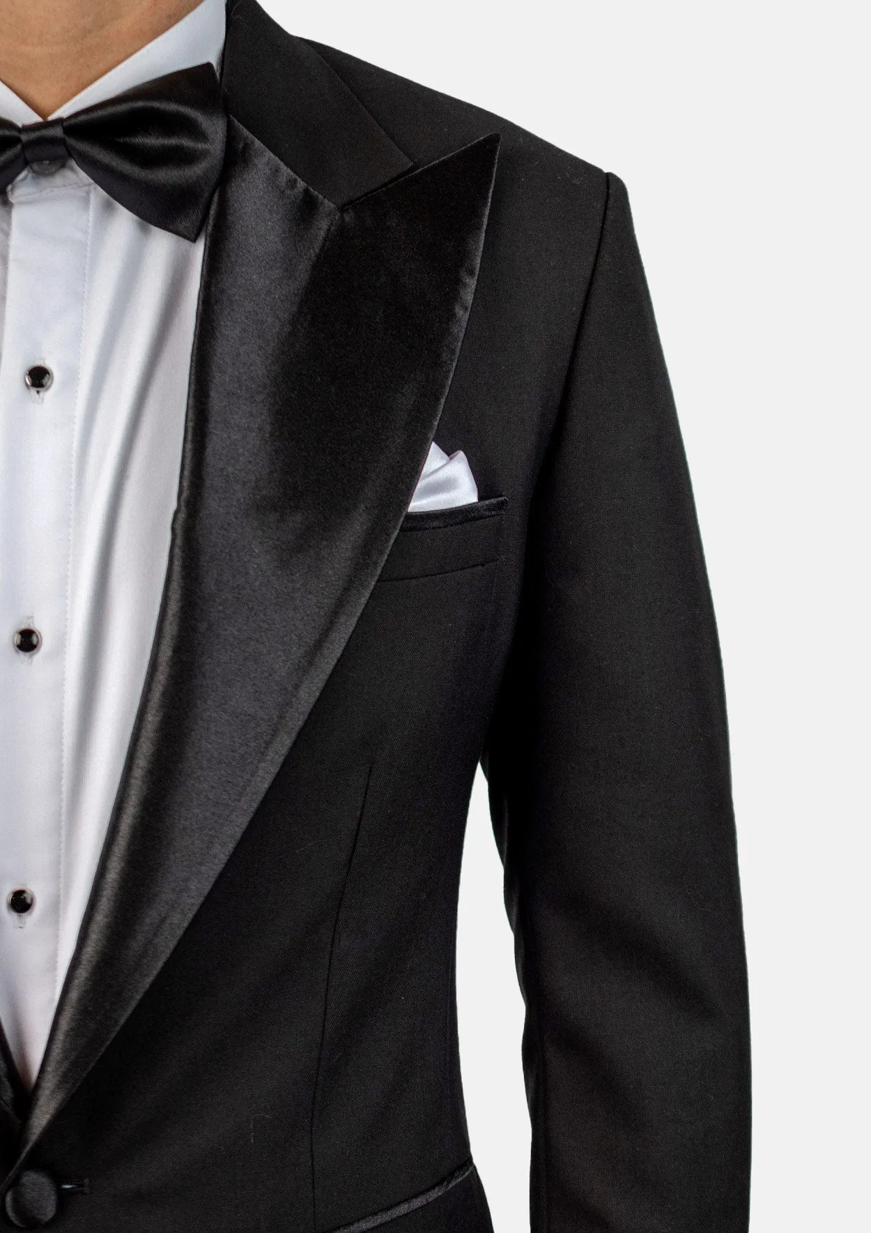 Black Sharkskin Tuxedo 3-Piece - Aitchison Party