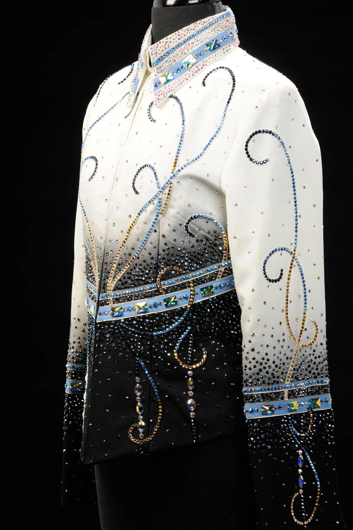 Black Showmanship Jacket w/matching Long Skirt, Ladies M, 1898BC