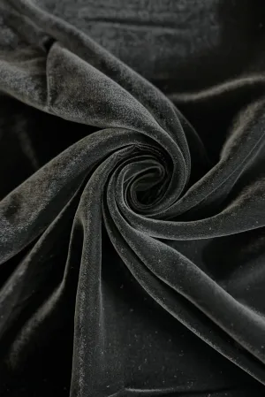 Black Silk Rayon Velvet Fabric