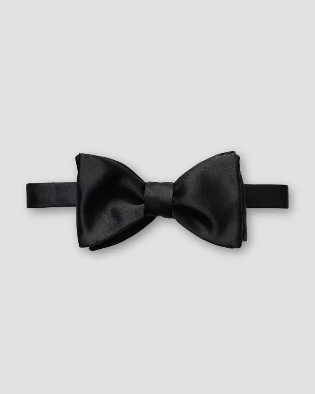 BLACK SILK READY TIED BOW TIE