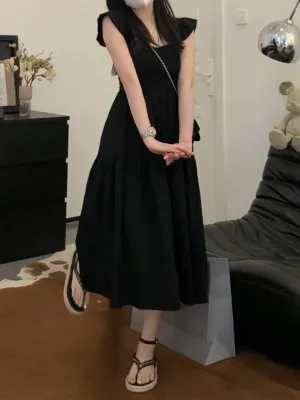 Black SLong French Hepburn Dress