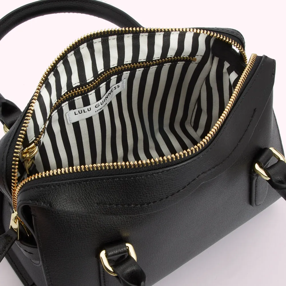 BLACK SMALL LEATHER DYLAN HANDBAG