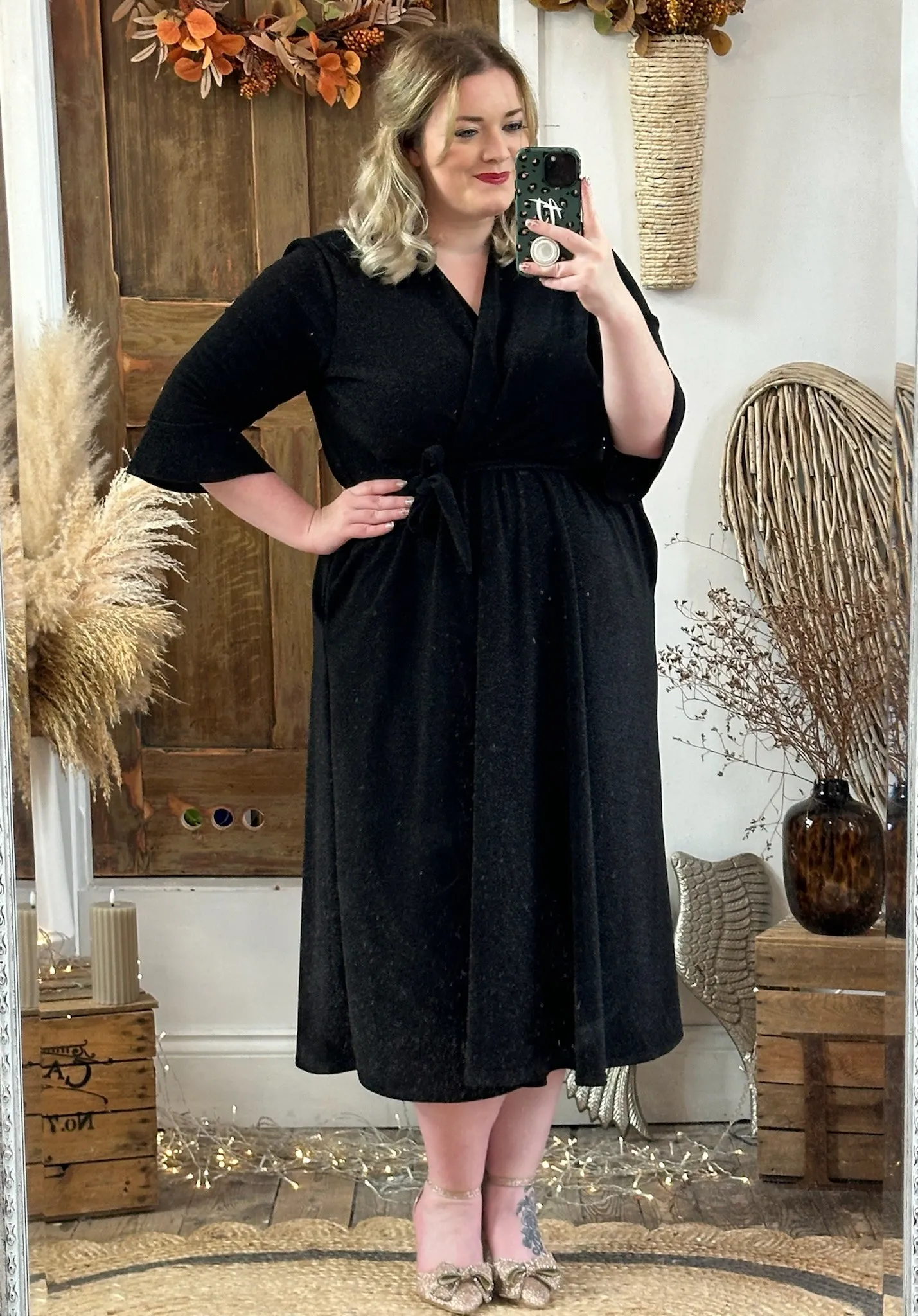 Black Sparkly Roxy Midaxi Dress