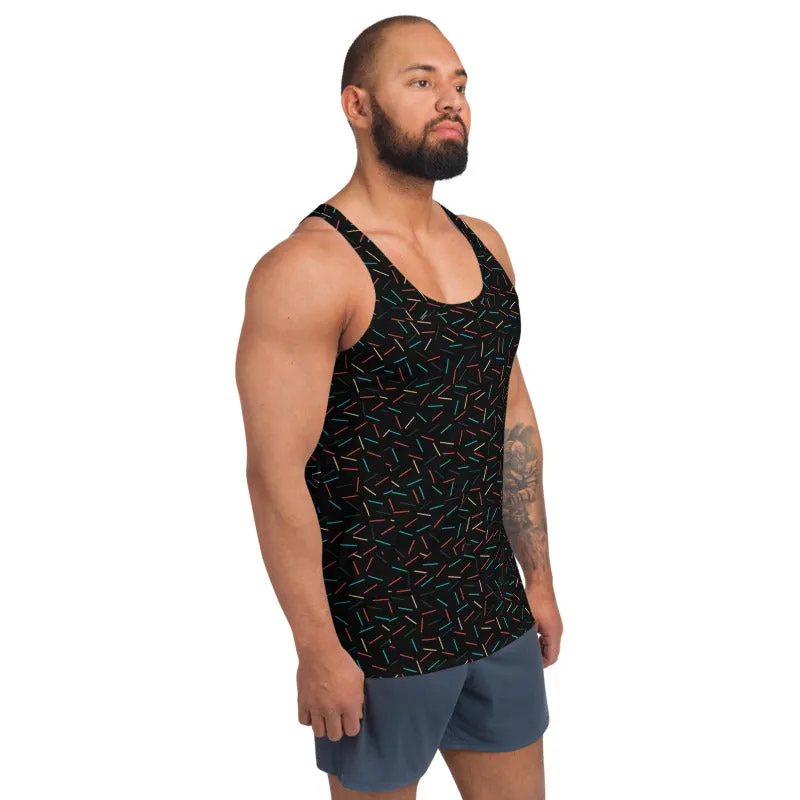 Black Sprinkles Unisex Tank Top, Abstract Birthday Boy Tank Top For Men-Made in USA/EU