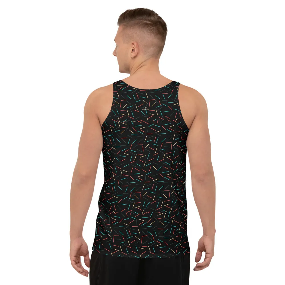 Black Sprinkles Unisex Tank Top, Abstract Birthday Boy Tank Top For Men-Made in USA/EU