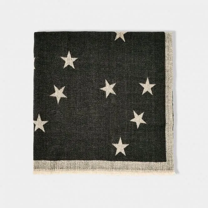 Black Star Printed Blanket Scarf KLS513