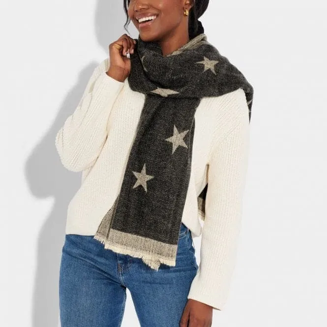 Black Star Printed Blanket Scarf KLS513