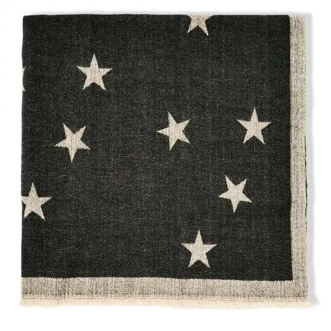 Black Star Printed Blanket Scarf KLS513