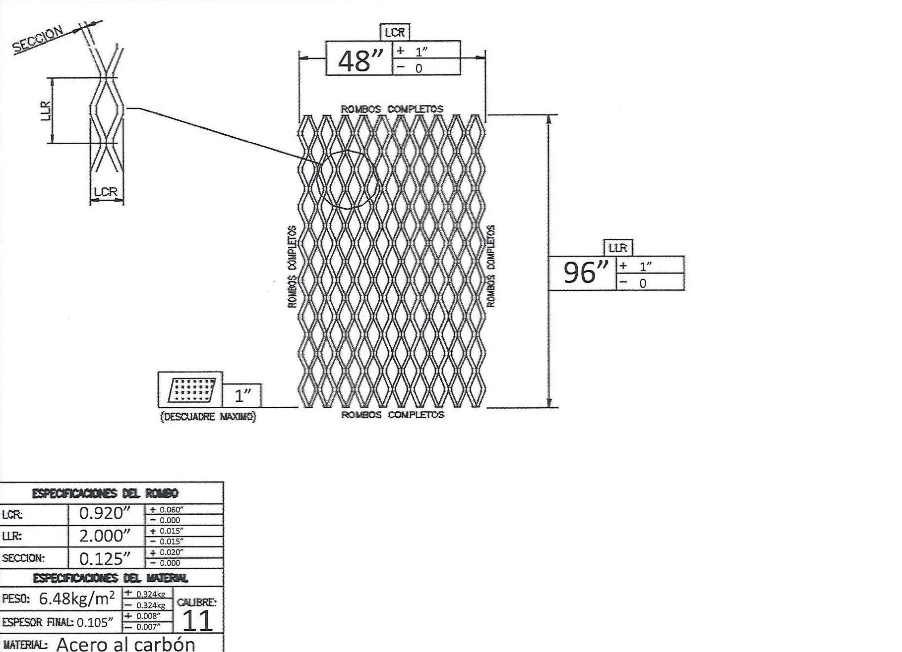 Black Steel Expanded Metal 11113