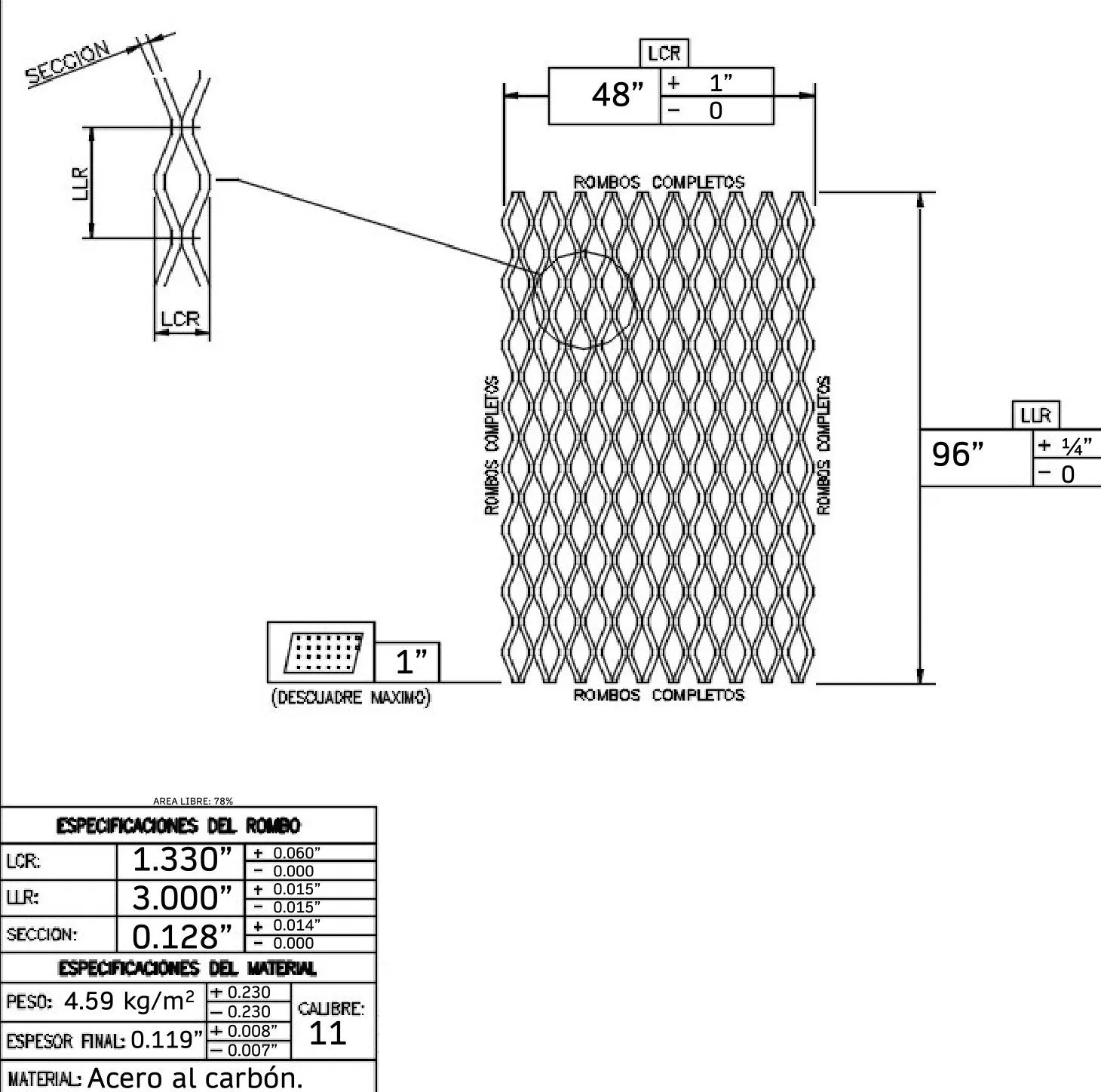 Black Steel Expanded Metal 11119