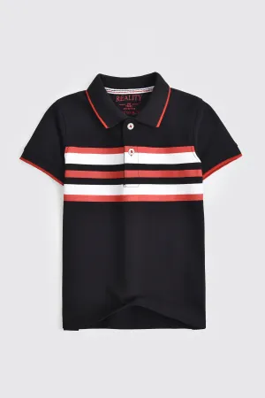 Black Striped Polo