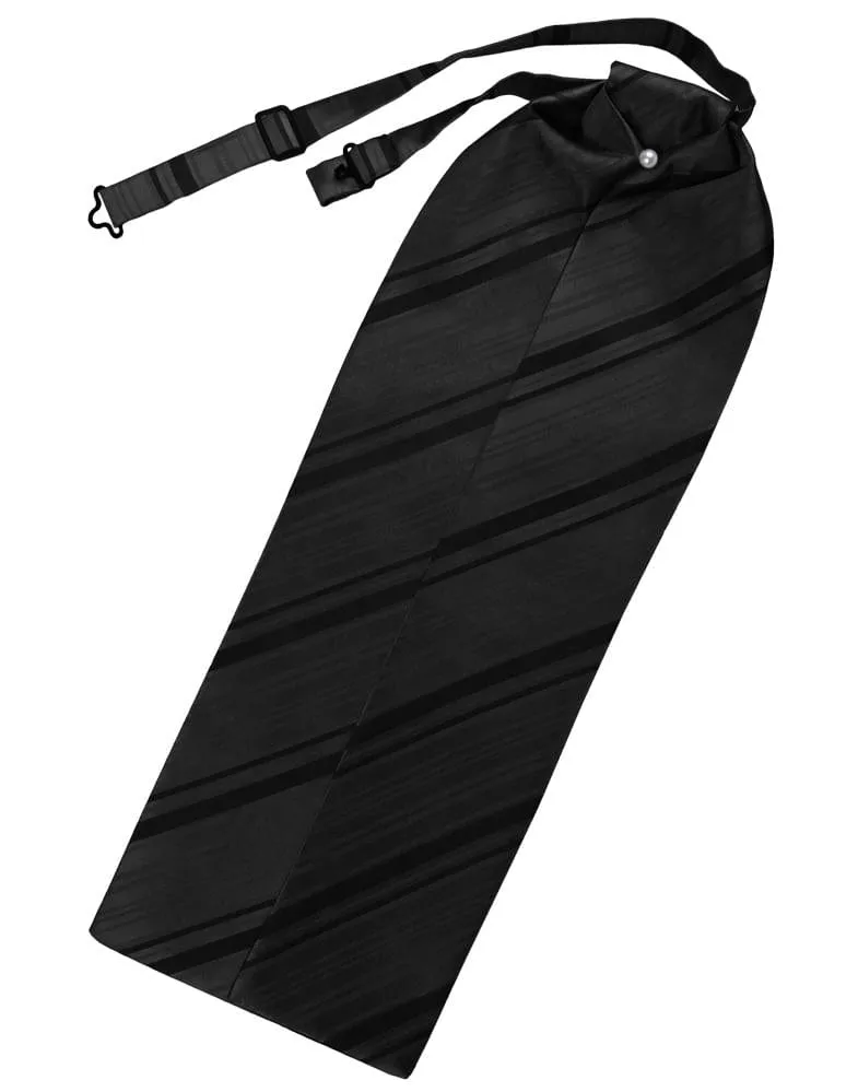 Black Striped Satin Ascot