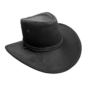 Black Suede Look Cowboy Hat