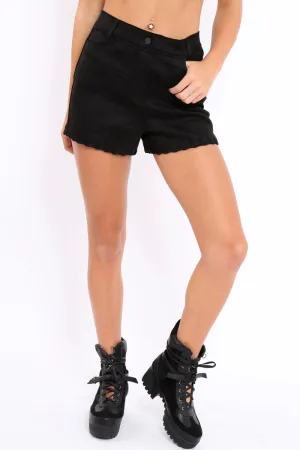 Black Suedette Shorts - Sadira