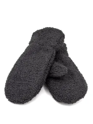 Black Teddy Knit Mittens