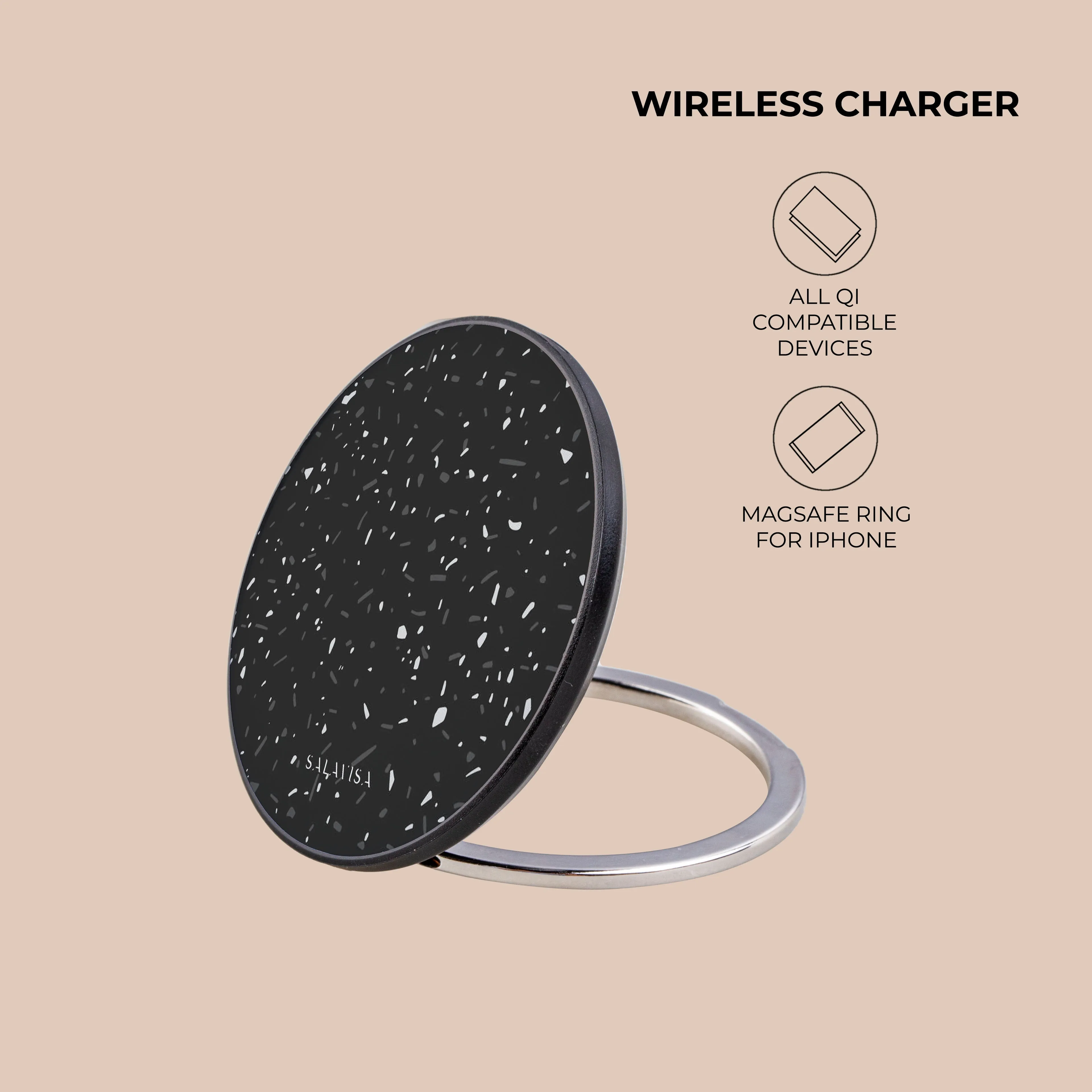 Black Terrazzo Wireless Charger