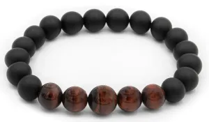 Black Tourmaline and Red Tigers Eye Gloss Natural Gemstone Bracelet