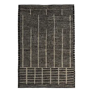 Black Transitional Wool Rug - 4'4" x 6'1"