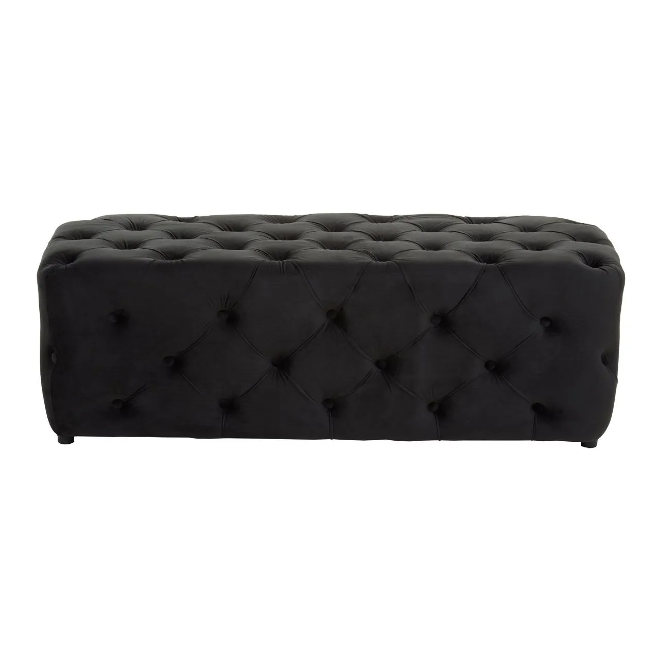 Black Tufted Velvet Bench