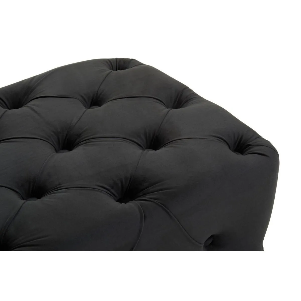 Black Tufted Velvet Bench