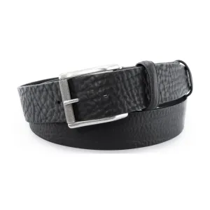 Black tumbled leather belt