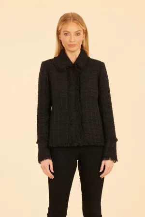 Black Tweed Fringe Jacket