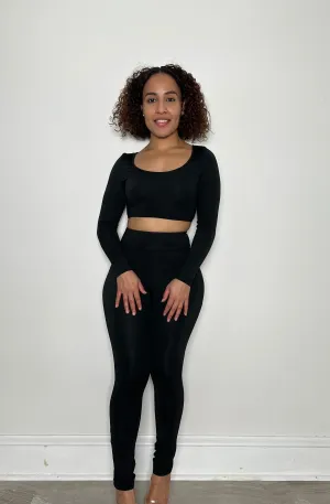 Black Two Piece Legging Set