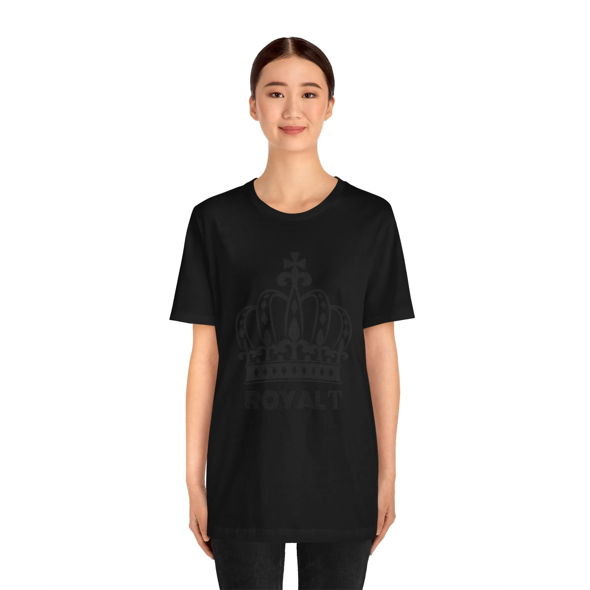 Black - Unisex Jersey Short Sleeve T Shirt - Black Royal T