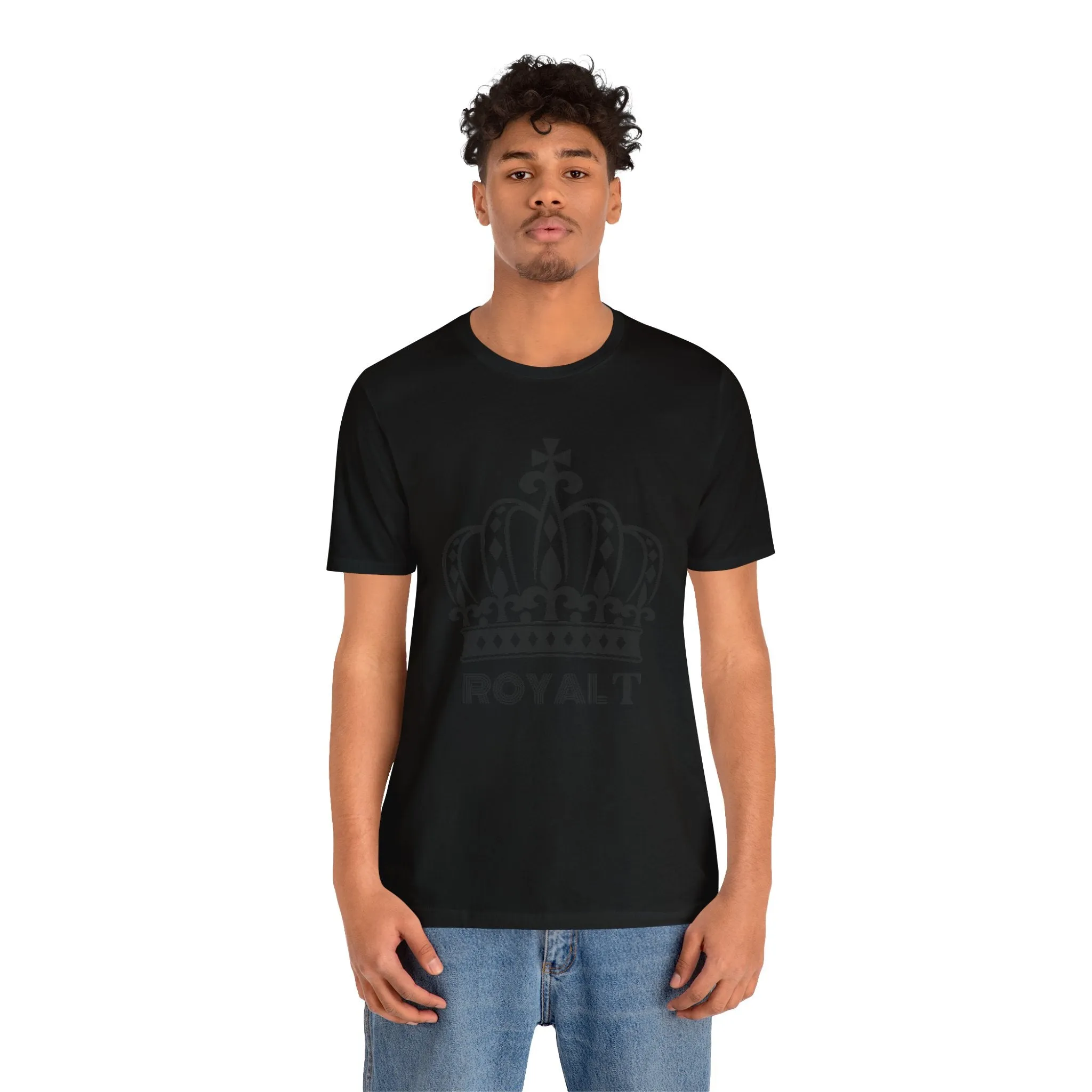 Black - Unisex Jersey Short Sleeve T Shirt - Black Royal T