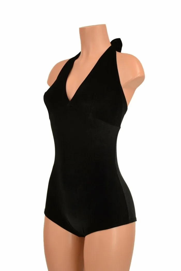 Black Velvet "Monroe" Halter Romper