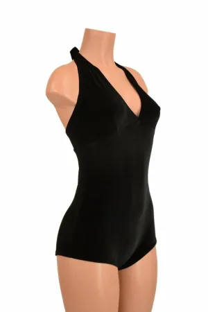 Black Velvet "Monroe" Halter Romper