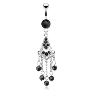 Black Vintage Chandelier Belly Piercing