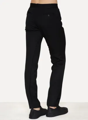 Black Virgin Wool Twisted Seam Trousers