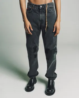 Black Wash Gaffer Tape Relaxed Fit Jean