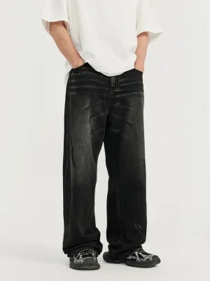 Black Washed Baggy Jeans