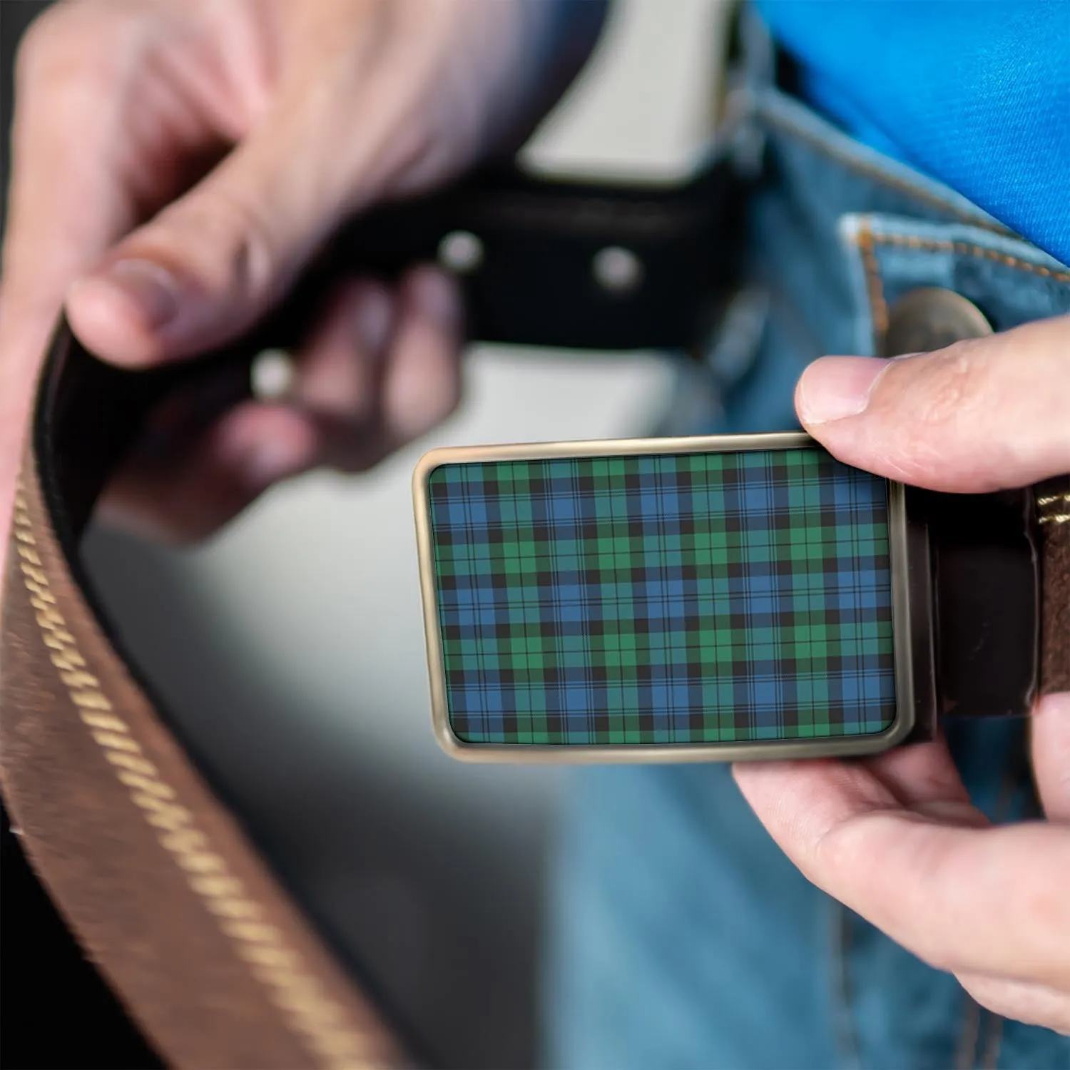 Black Watch Ancient Tartan Belt Buckles