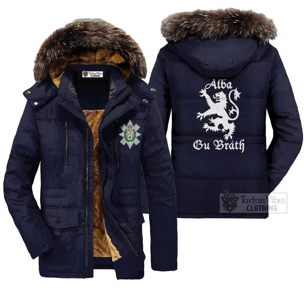 Black Watch Family Crest Parka Jacket Lion Rampant Alba Gu Brath Style