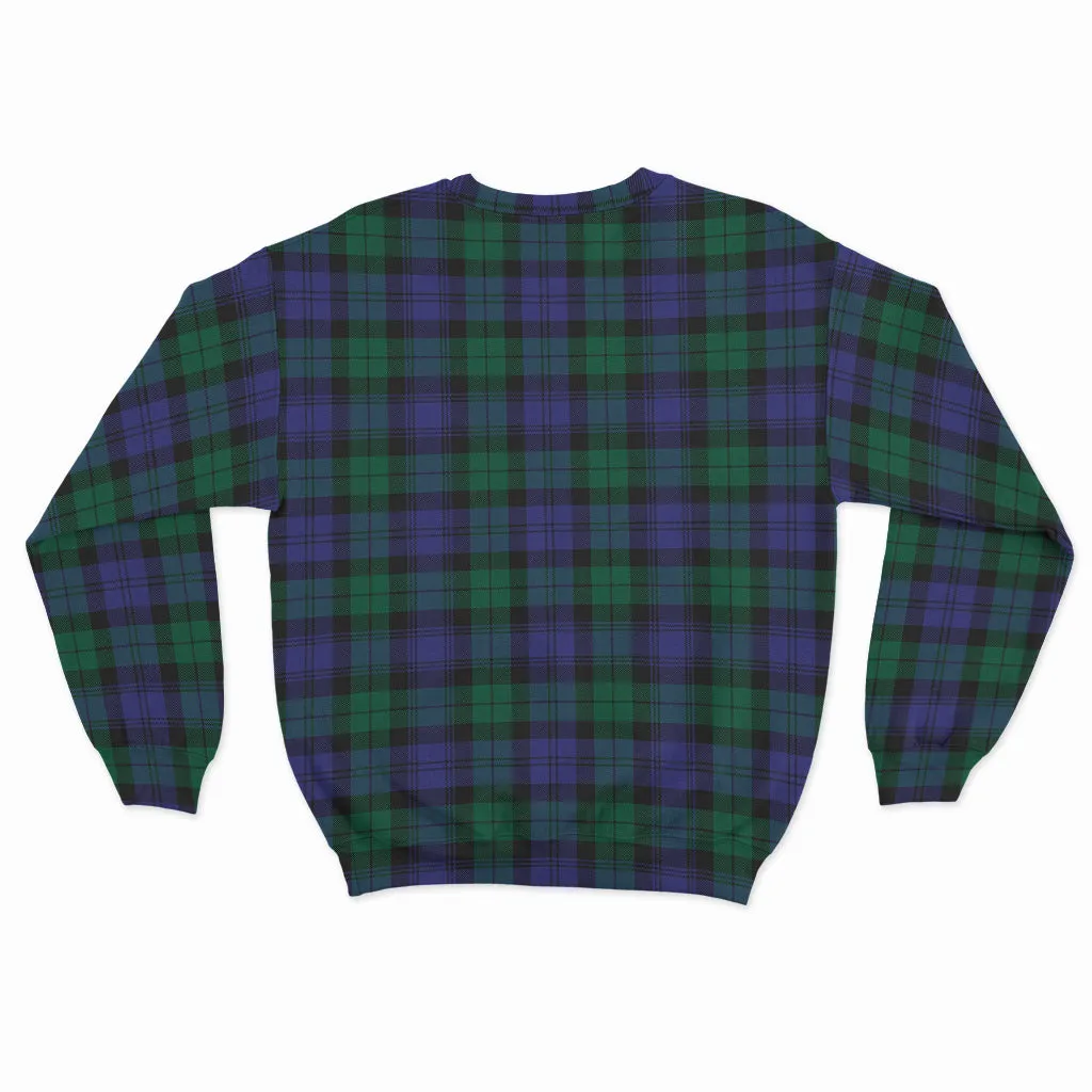 Black Watch Modern Tartan Sweatshirt with Family Crest