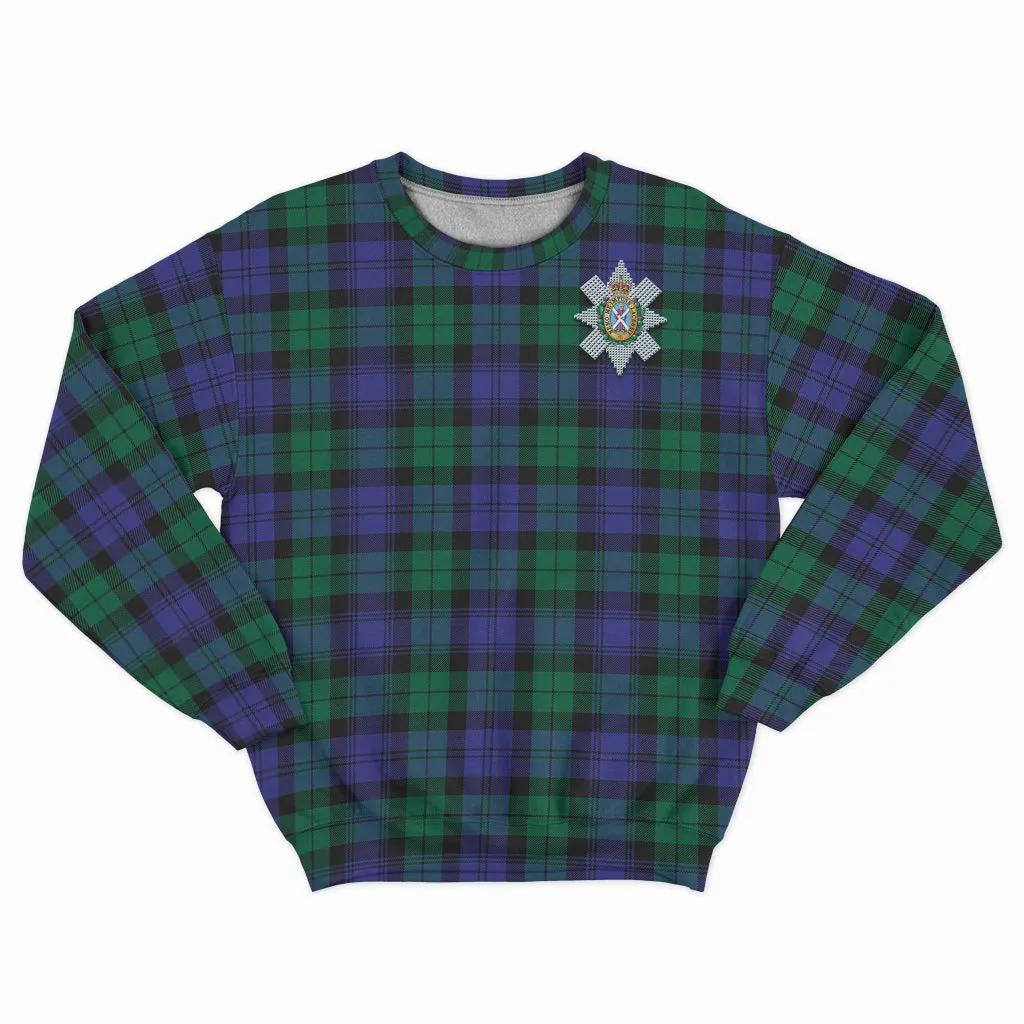 Black Watch Modern Tartan Sweatshirt with Family Crest