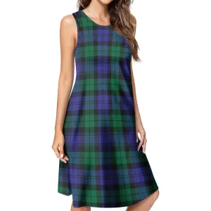 Black Watch Modern Tartan Womens Casual Dresses