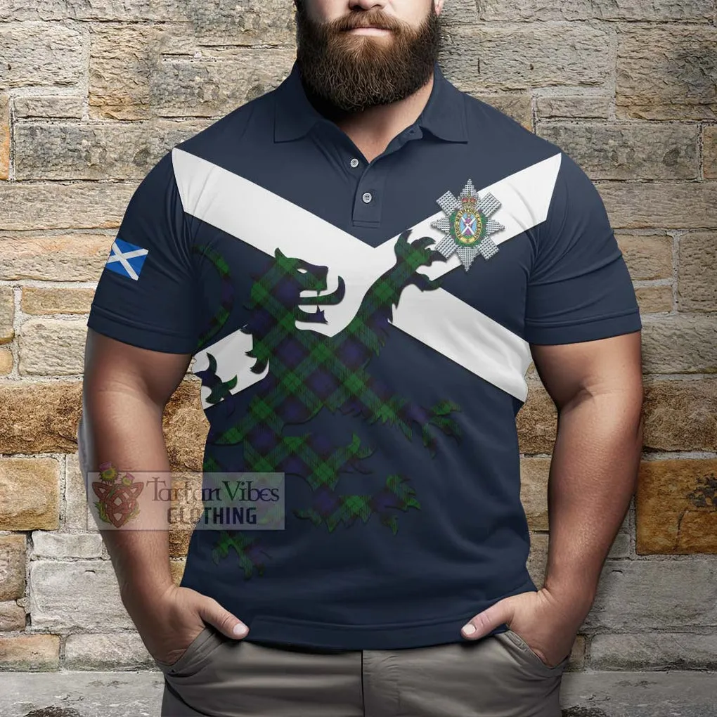 Black Watch Tartan Lion Rampant Polo Shirt Proudly Display Your Heritage with Alba Gu Brath and Clan Name